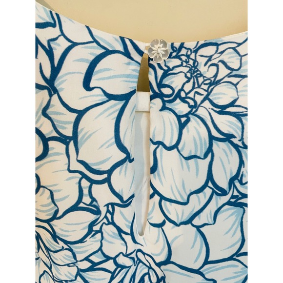 CARTOLINA NANTUCKET Connie Anne Puff Sleeve Top White Blue Floral Size S - Picture 8 of 9